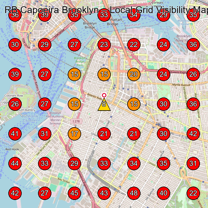RB Capoeira Brooklyn GeoGrid visibility map for Martial Arts School in Brooklyn